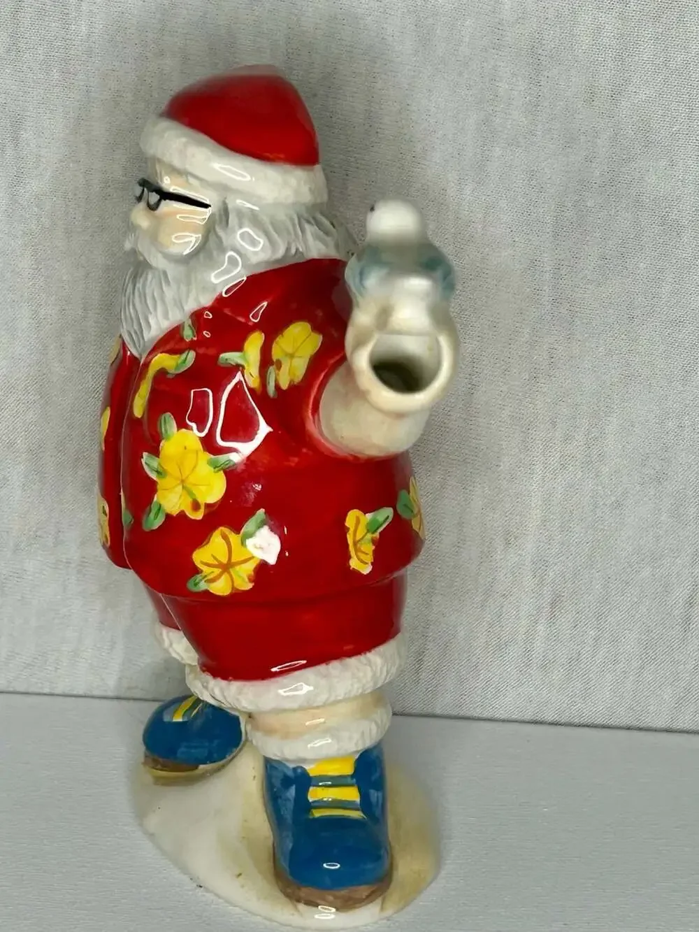 Vintage Noble Excellence Sunny Holiday Santa Hawaiian Shirt Ceramic Creamer Pitc